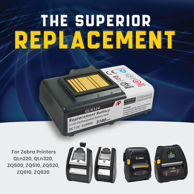 Zebra QLn320 (HC), QLn220 (HC), ZQ500, ZQ510, ZQ520, ZQ610, ZQ620 Printers: Replacement Battery