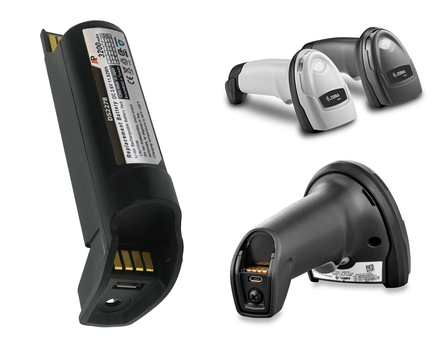 Replacement Battery for Zebra DS22 and DS2278 Series Barcode Scanners.