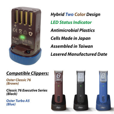 Replacement Rechargeable Battery for Oster Cordless Classic 76 and Turbo A5 - Japanese cells