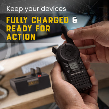 Transformer Charging Station for Motorola CLS Series with 2 Batteries. Power Supply Included