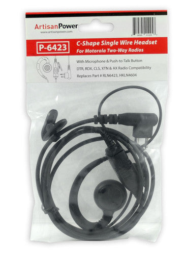 P-6423: C-Shape Single Wire Headset for Motorola CLS1410 and CLS1100 Radios