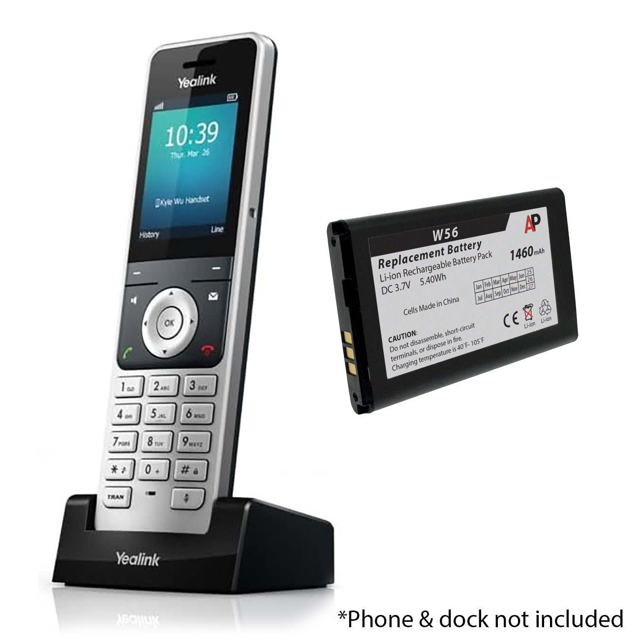 Replacement Battery for Yealink One Talk IP DECT W56P, W56H, W59R, W76P, W77P, W79P
