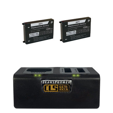 Transformer Charging Station for Motorola CLS Series with 2 Batteries. Power Supply Included