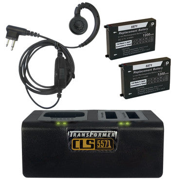 Transformer Charging Station for Motorola CLS Series with 2 Batteries and a Headset. Power Supply