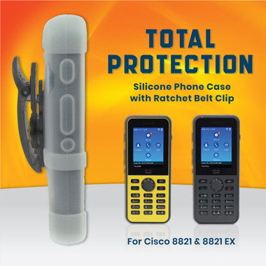 Cisco 8821 and 8821-EX Phones Silicone Case with Rotating Belt Clip