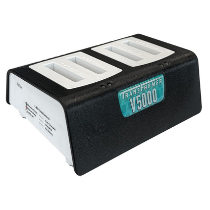 Transformer 4-Bay Battery Charger for Vocera Smartbadge V5000 batteries. Power Supply included