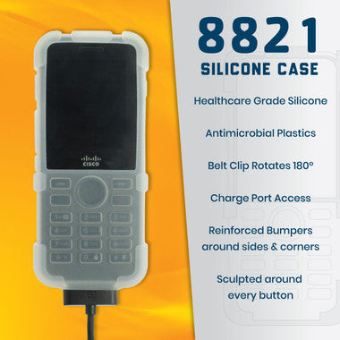 Cisco 8821 and 8821-EX Phones Silicone Case with Rotating Belt Clip
