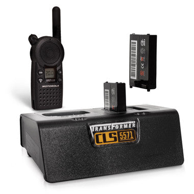 Transformer Charging Station for Motorola CLS Series with 2 Batteries. Power Supply Included