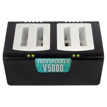 Transformer 4-Bay Battery Charger for Vocera Smartbadge V5000 batteries. Power Supply included