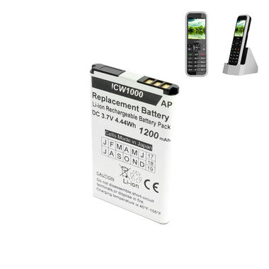 UniData ICW-1000G and WPU-7800 Phones. Replacement Battery. 1200 mAh